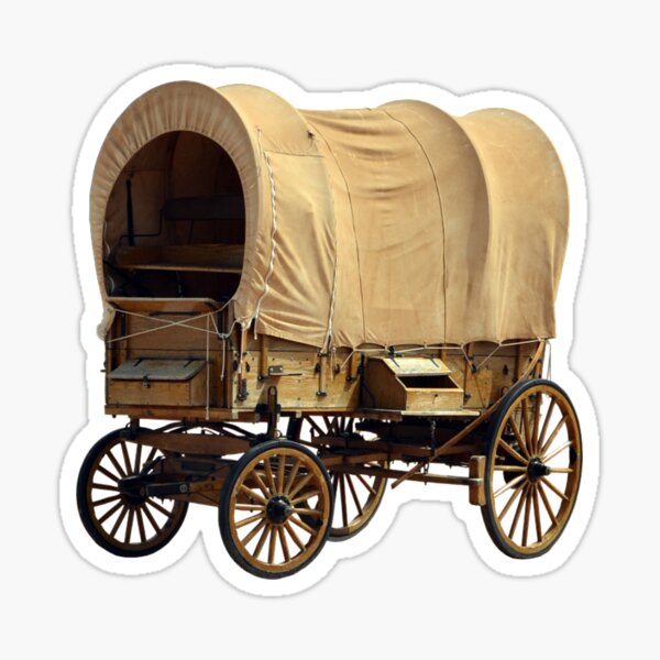 Pioneers. American Covered Wagon, USA. Sticker