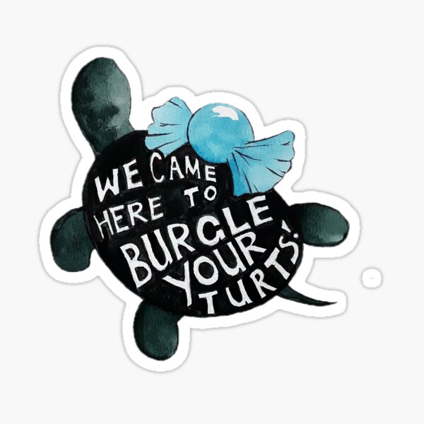 Black Turtle Burgles Sticker