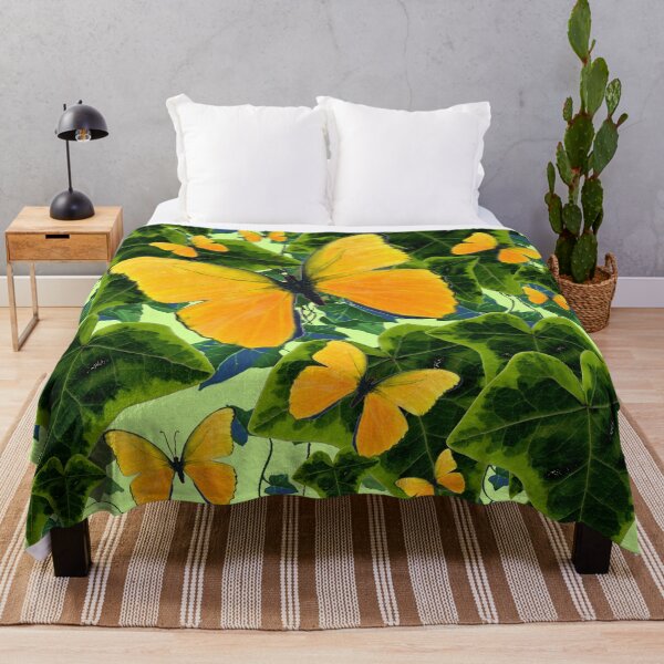 Item preview,  GREEN IVY & GOLDEN BUTTERFLIES  MODERN LIME ART  designed and sold by sharlesart.