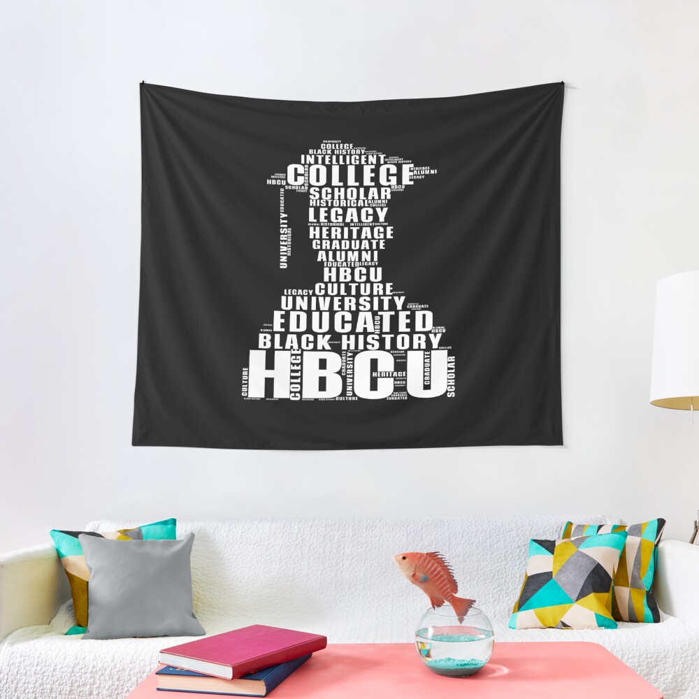 "HBCU College University Graduate Word Art (white)" Tapestry by cnkna Redbubble