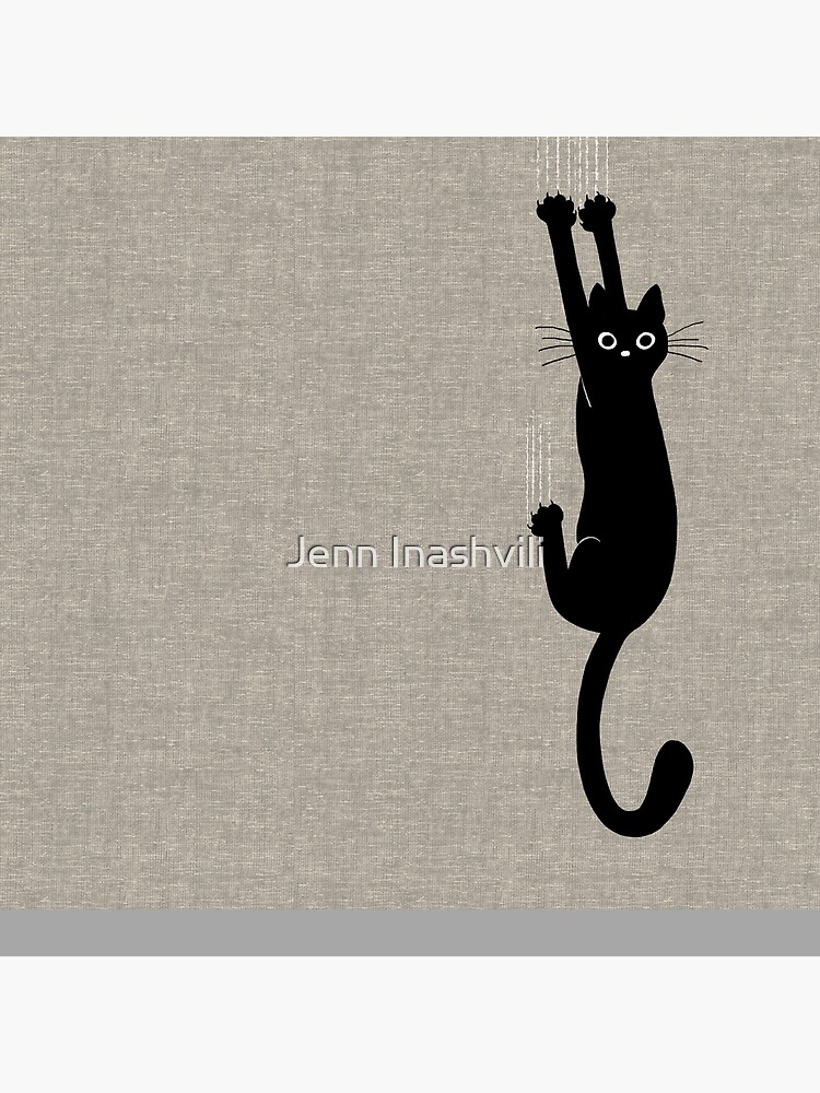 Thumbnail 2 of 2, Tote Bag, Black Cat Holding On designed and sold by Jenn Inashvili.