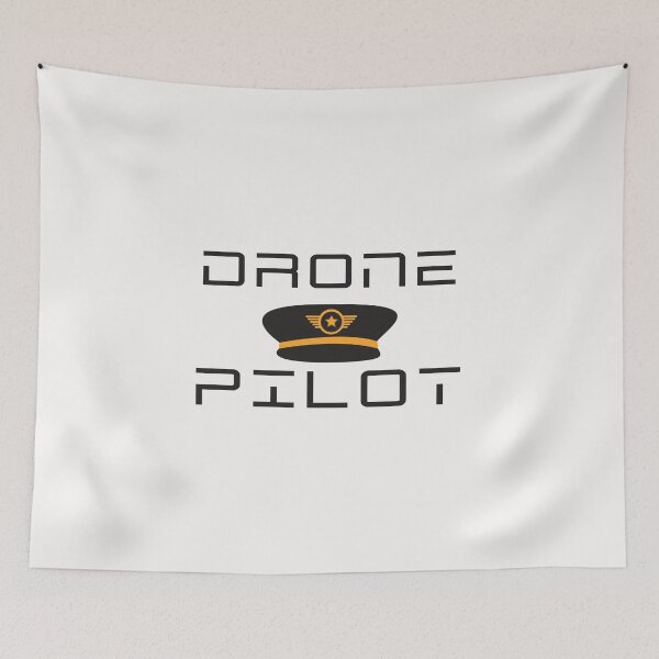 Item preview, Funny Drone Quad-copter Pilot design With Captain Hat Tee designed and sold by DNH Threads.