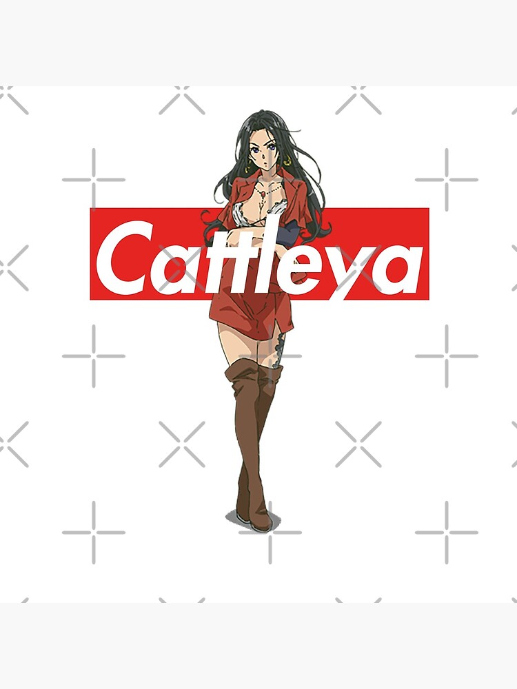 cattleya baudelaire supreme box logo violet evergarden anime greeting card by shizazzi redbubble redbubble