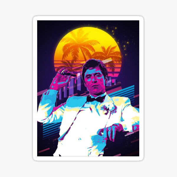 Scarface Retro-Kunst Sticker