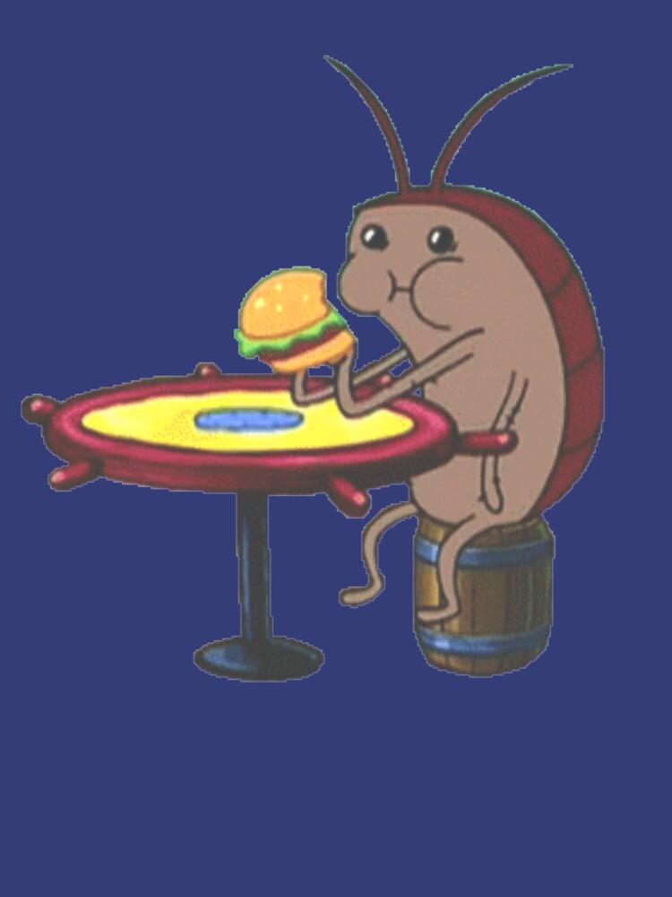 "Roach from Spongebob eating Krabby Patty" Pullover Hoodie