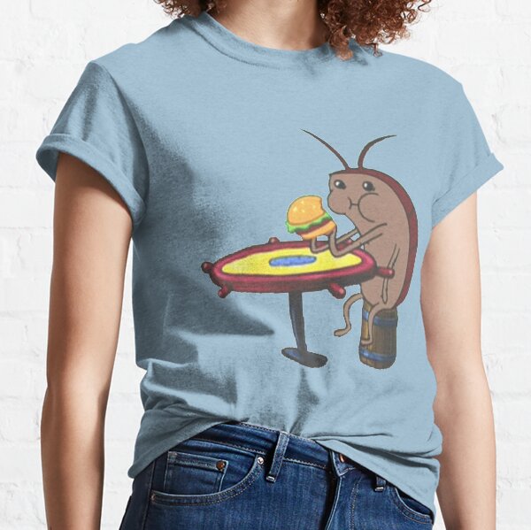 Roach from Spongebob eating Krabby Patty Classic T-Shirt