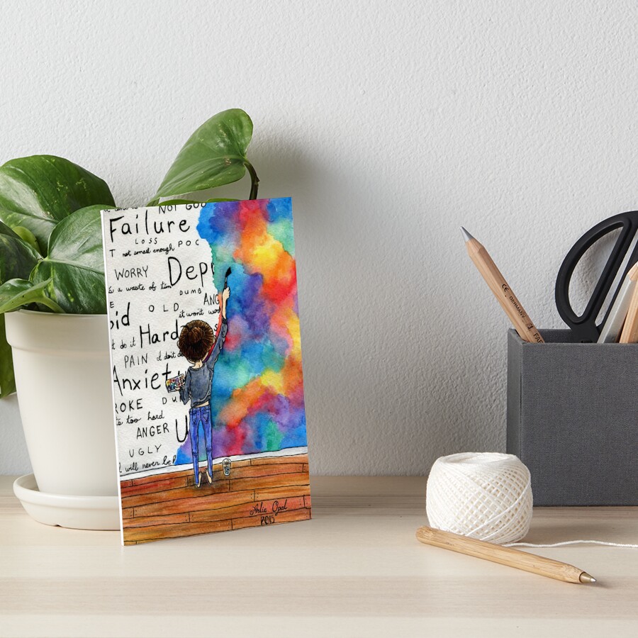 Always Keep Fighting Watercolor Painting (2015) REVAMP Art Board Print