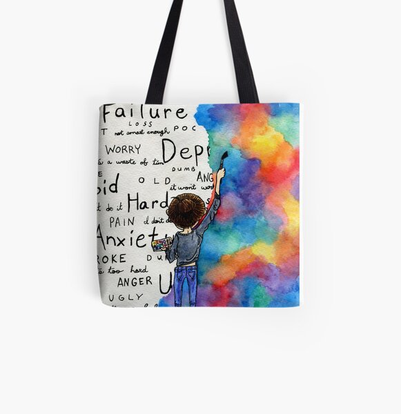Always Keep Fighting Watercolor Painting (2015) REVAMP All Over Print Tote Bag