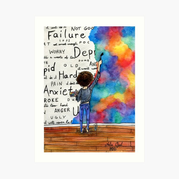 Always Keep Fighting Watercolor Painting (2015) REVAMP Art Print