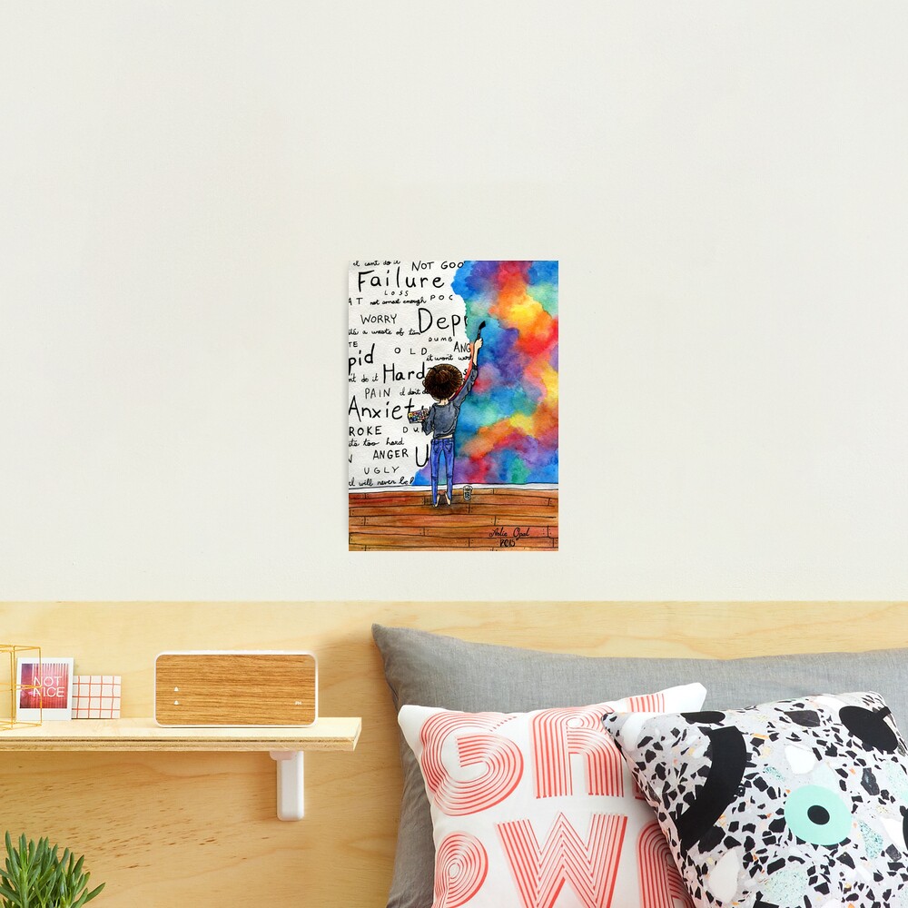 Always Keep Fighting Watercolor Painting (2015) REVAMP Photographic Print