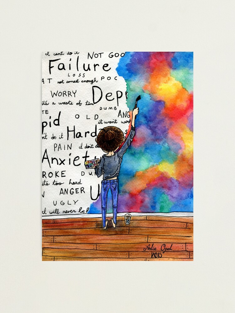 Alternate view of Always Keep Fighting Watercolor Painting (2015) REVAMP Photographic Print