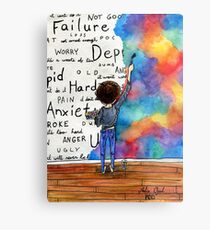 Always Keep Fighting Watercolor Painting (2015) REVAMP Metal Print
