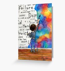 Always Keep Fighting Watercolor Painting (2015) REVAMP Greeting Card