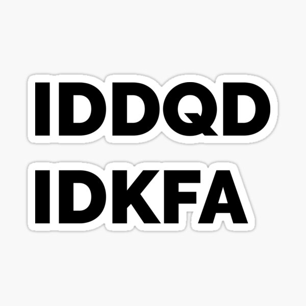 "IDDQD IDKFA" Sticker for Sale by AtlanArt51 | Redbubble