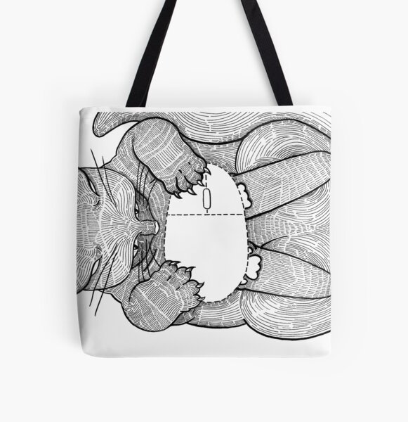 Boobytrap Cat All Over Print Tote Bag