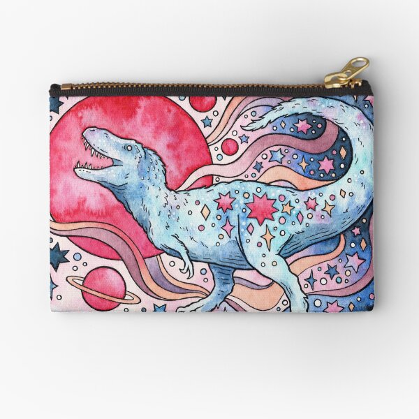 Star Rex | Cosmic Dinosaur Watercolor Zipper Pouch