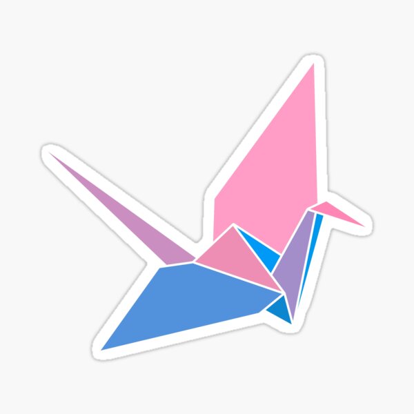Artikel-Vorschau von Origami Kranich Rosa Blau, designt und verkauft von aircoucou.