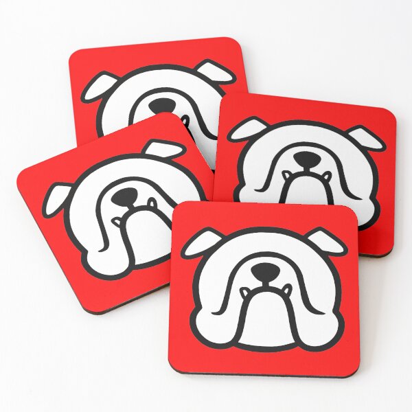 Item preview, English Bulldog face silhouette - white Bully dog breed bias - white bulldog - Smooshface United designed and sold by smooshfaceutd.