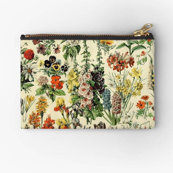 Fleurs de jardin colorées Dessins botaniques d'époque Pochette
