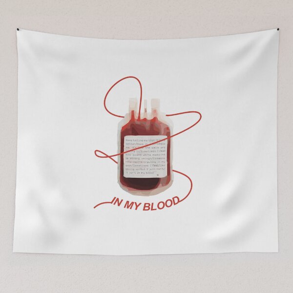 Item preview, in my blood inspired design with lyrics designed and sold by iyaakarim.
