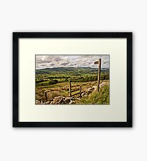 The footpath to the Lancashire landscape Framed Print