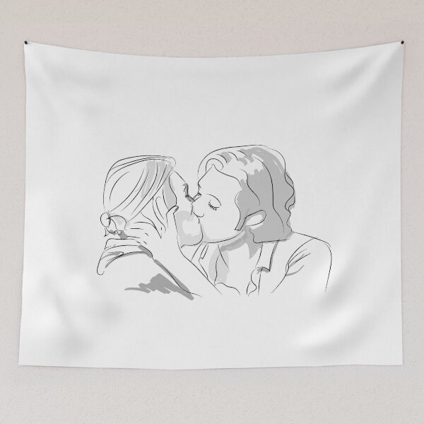 Item preview, Queliot Kiss (Black and White) designed and sold by BunnyMomMtl.