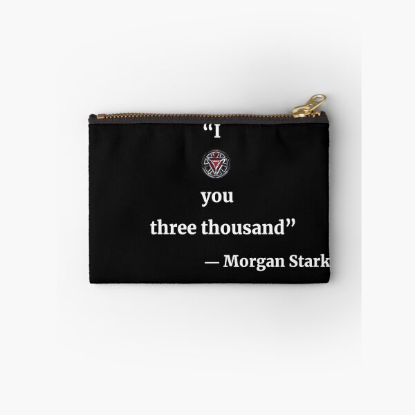 Item preview, I O(love) you three thousand - Top to bottom - Quote (White typography version) - Morgan Stark designed and sold by TheQuoteBro.