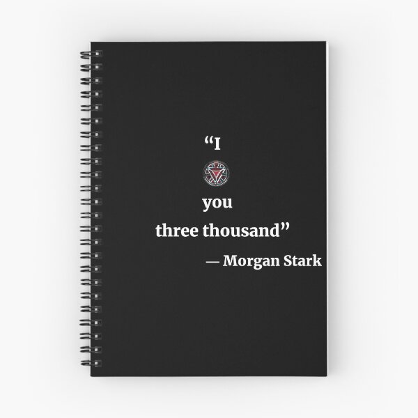 Item preview, I O(love) you three thousand - Top to bottom - Quote (White typography version) - Morgan Stark designed and sold by TheQuoteBro.