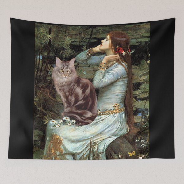 Item preview, Famous Art:  "Ophelia" (Waterhouse)-adapted-Maine Coon Cat designed and sold by JeanBFitzgerald.