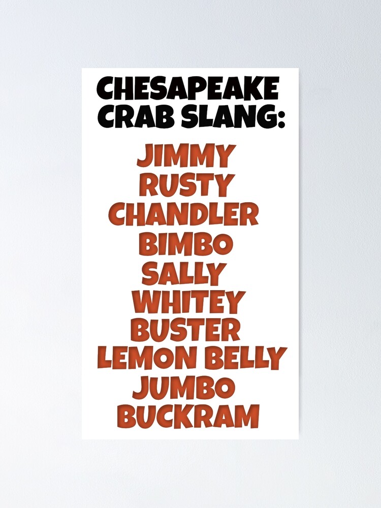 "Chesapeake Bay Crab Slang" Poster for Sale by baybranded Redbubble