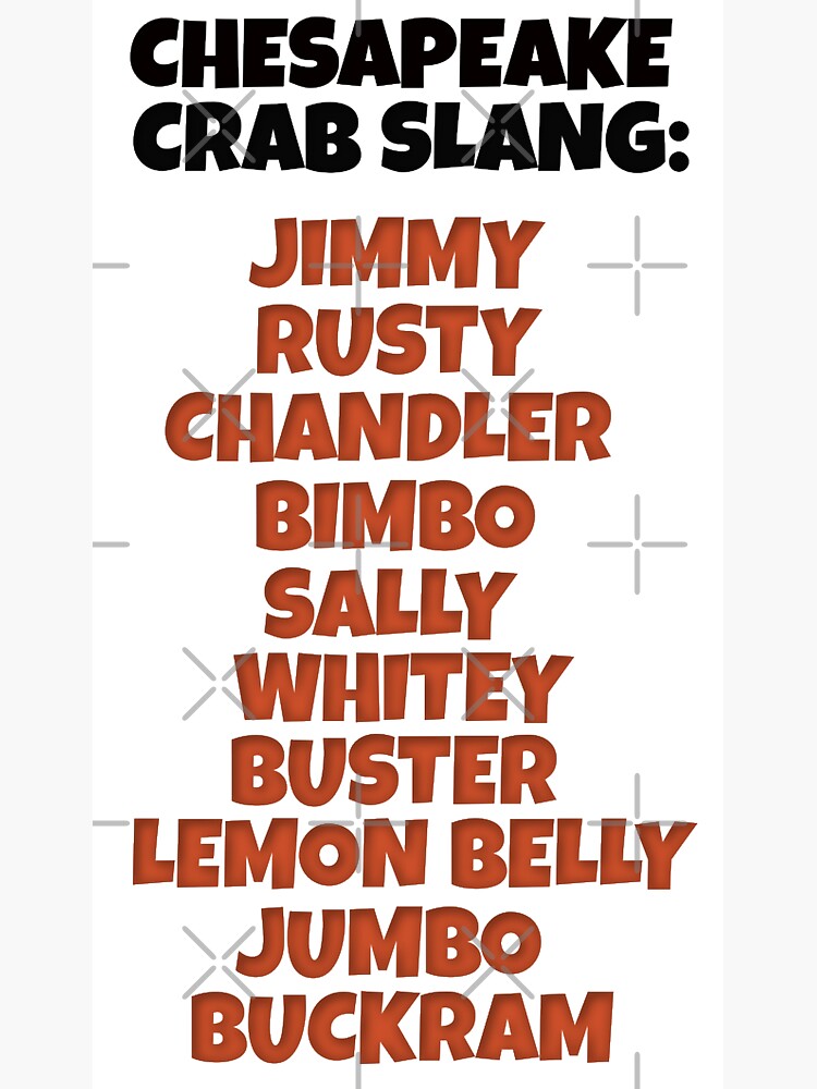 "Chesapeake Bay Crab Slang" Sticker for Sale by baybranded Redbubble