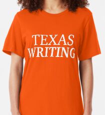 Texas Writing with White Text Slim Fit T-Shirt