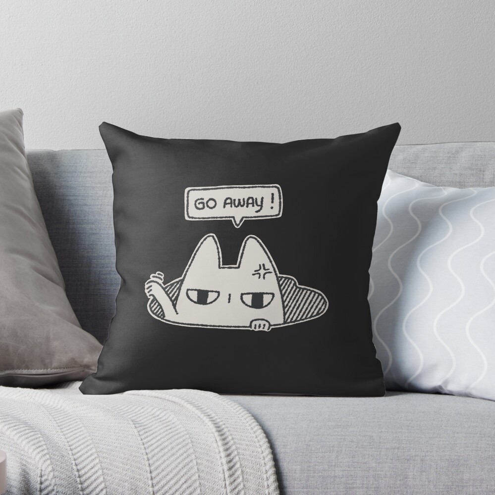Molecat - Go Away ! Throw Pillow