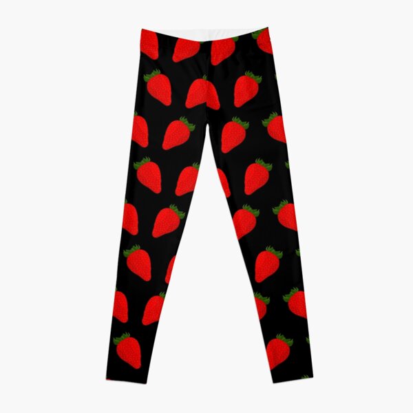 Strawberry Black Leggings