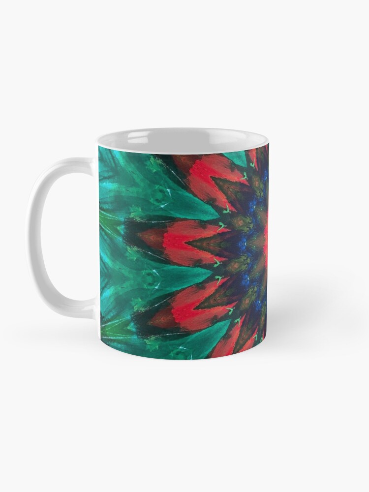 Alternate view of All Together Now Colorful Mandala - In Teal Green Red and Blue - Bohemian Art Coffee Mug