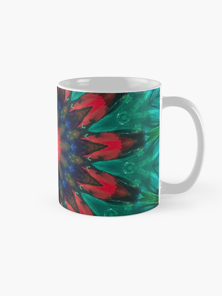 Alternate view of All Together Now Colorful Mandala - In Teal Green Red and Blue - Bohemian Art Coffee Mug