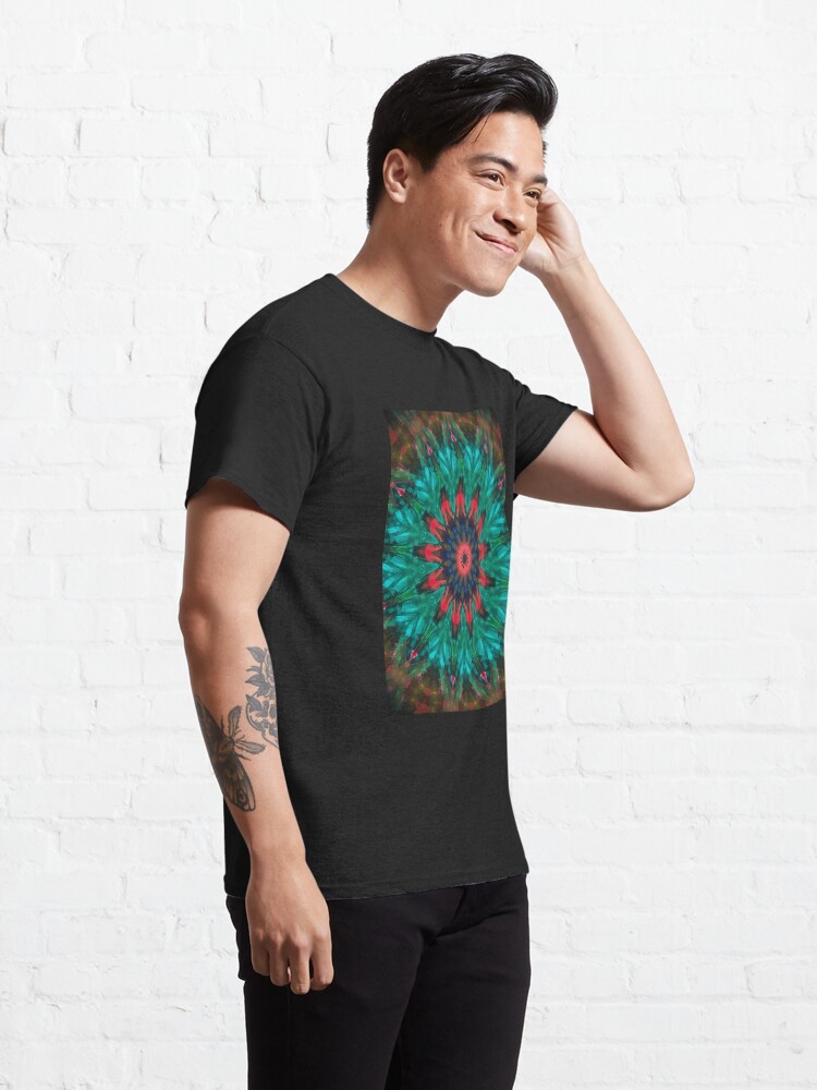 Alternate view of All Together Now Colorful Mandala - In Teal Green Red and Blue - Bohemian Art Classic T-Shirt