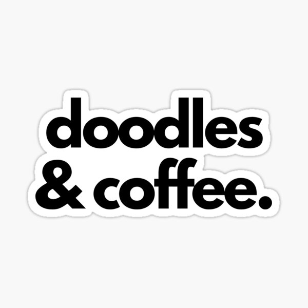 Item preview, Doodles and Coffee - Goldendoodle Golden Doodle Sticker designed and sold by efdesigns.