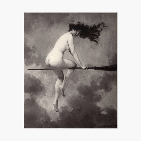 Witch On Broom Albert Joseph Penot Art Board Print