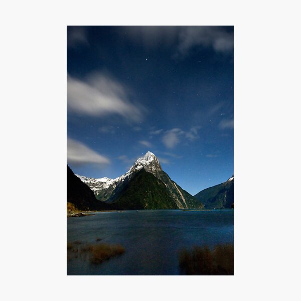 Mitre Peak Under the Stars Photographic Print