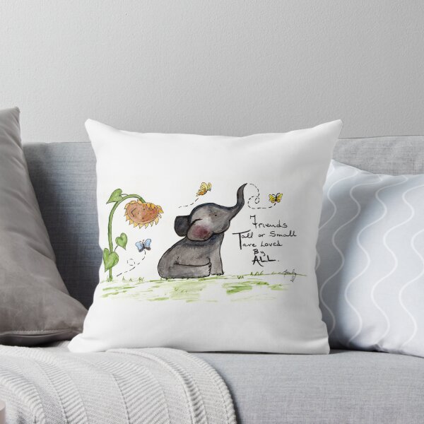 Item preview, Friends are Loved by All - Baby Elephant Sunflower Butterflies Art by Annette Bailey designed and sold by AnnetteBailey.