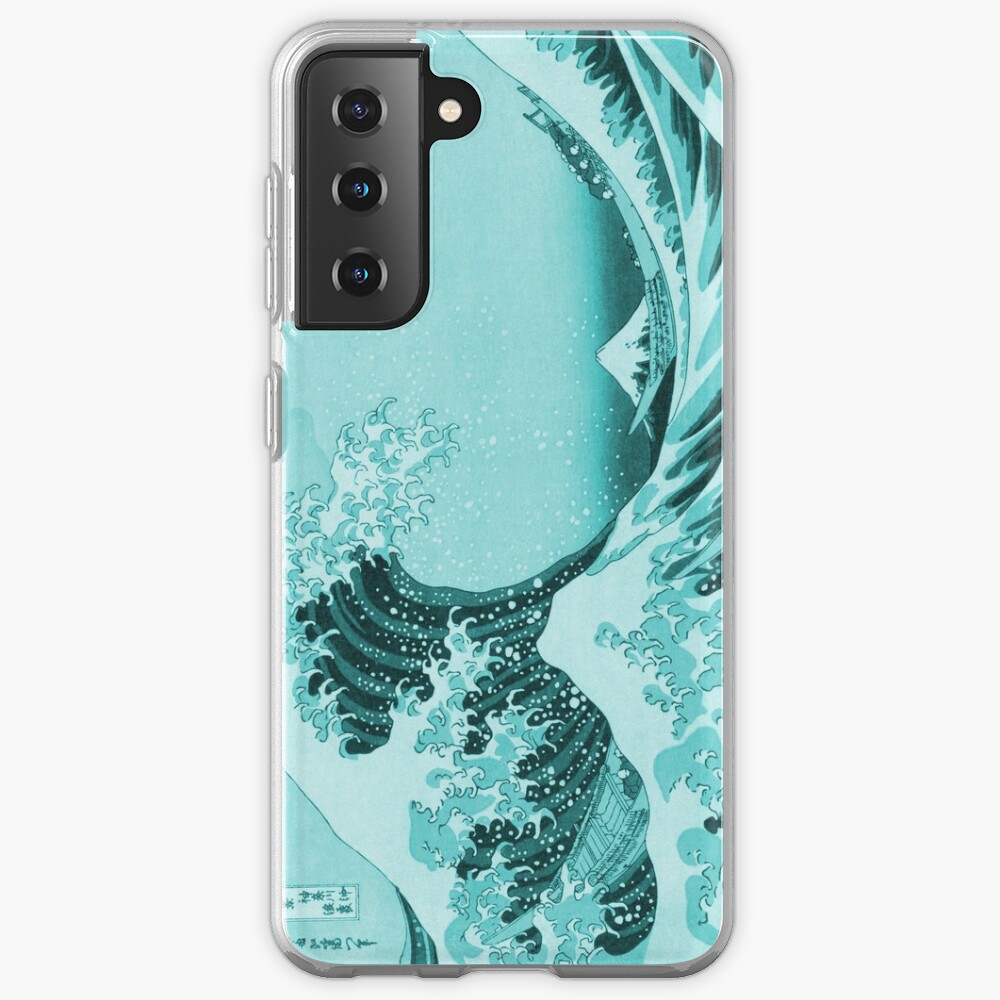 Aqua Blue Tsunami Japanese Great Wave off Kanagawa by Hokusai Case & Skin for Samsung Galaxy