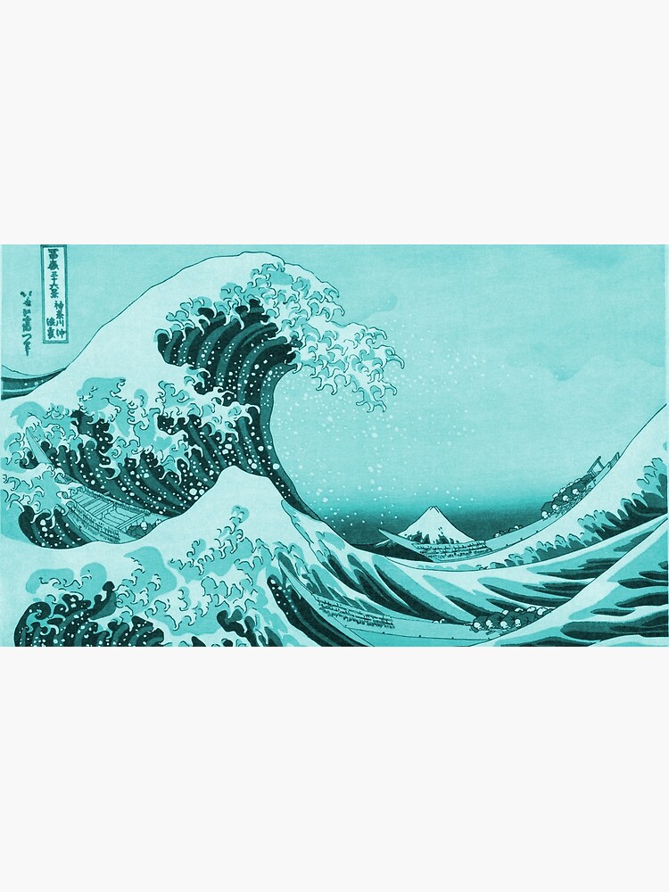Aqua Blue Tsunami Japanese Great Wave off Kanagawa by Hokusai by podartist