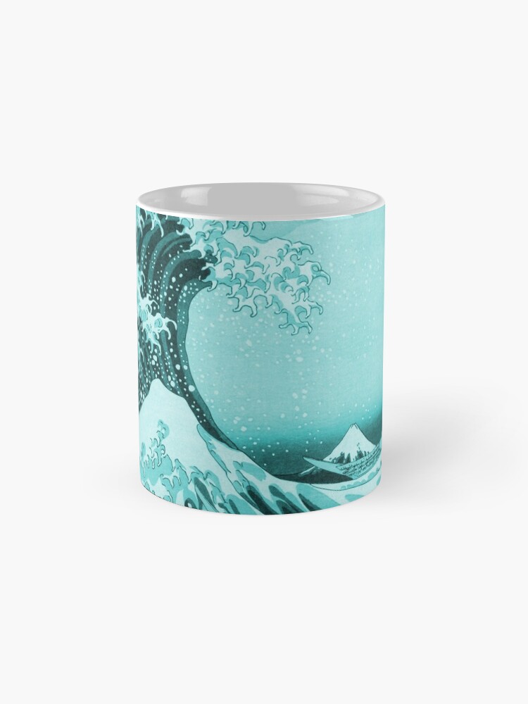 Alternate view of Aqua Blue Tsunami Japanese Great Wave off Kanagawa by Hokusai Mug