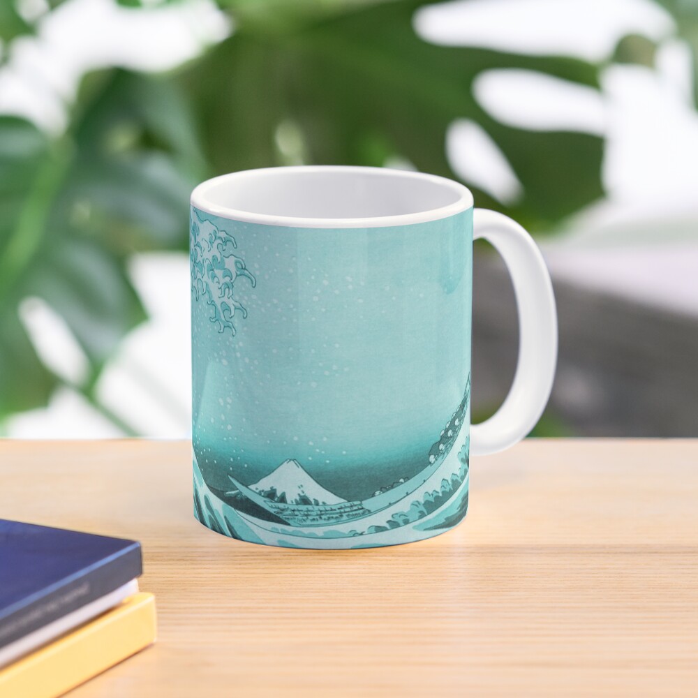 Aqua Blue Tsunami Japanese Great Wave off Kanagawa by Hokusai Mug