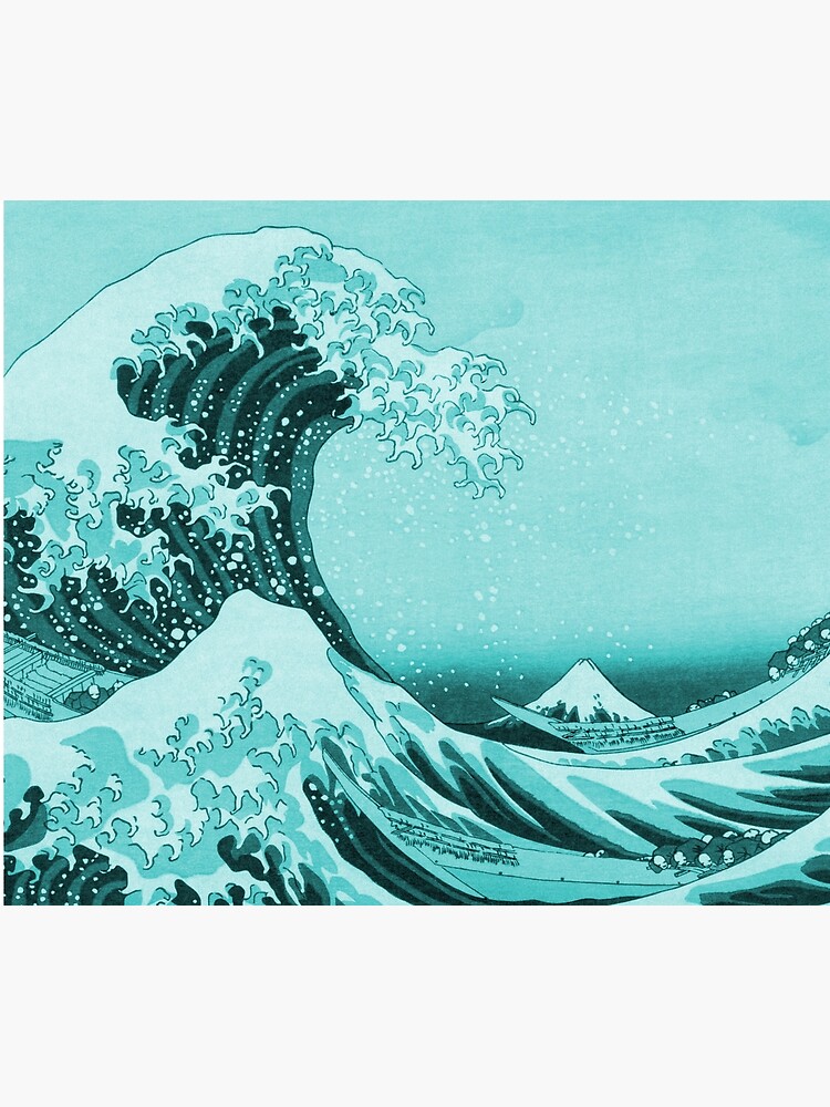 Aqua Blue Tsunami Japanese Great Wave off Kanagawa by Hokusai by podartist