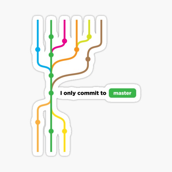 I only commit to master (color) Sticker