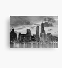 Chicago skyline in black and white Metal Print