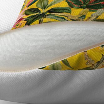 Alternate view of Vintage Yellow Tropical Bird Jungle Garden Throw Pillow