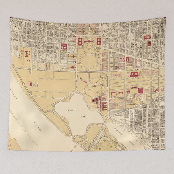 Item preview, Vintage Map of The Washington D.C. Mall (1917) designed and sold by BravuraMedia.
